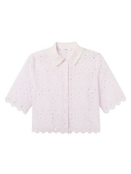 FRAME Women's Paisley Eyelet Crop Shirt