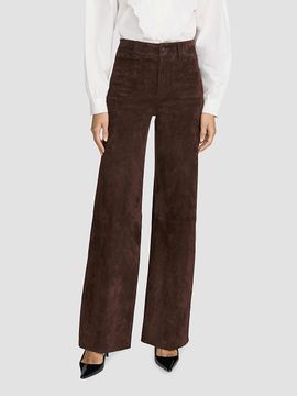 FRAME Women's Suede Slim Palazzo Pants