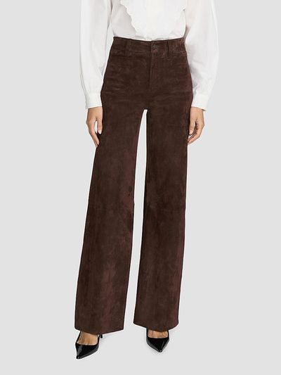 FRAME Women's Suede Slim Wide-Leg Pants