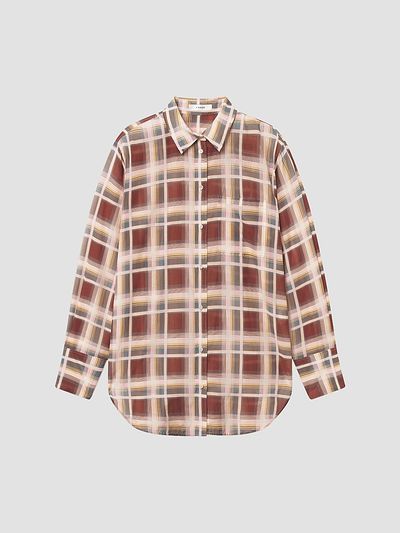 FRAME Women's The Boy Plaid Cotton-Silk Shirt