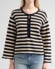 FRAME Women's The Easy Captain Striped Cotton-Cashmere Sweater - 5