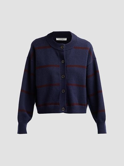 FRAME Women's The Easy Femme Striped Cardigan