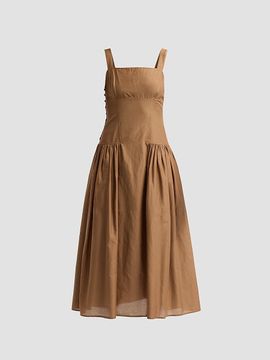FRAME Women's The Garden Basque-Waist Midi Dress