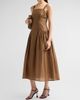 FRAME Women's The Garden Basque-Waist Midi Dress - 4