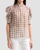 FRAME Women's The Gillian Sheer Plaid Silk Top - 4