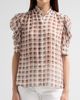 FRAME Women's The Gillian Sheer Plaid Silk Top - 5