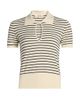 Frame Women's The Keyhole Striped Cotton-Blend Polo Shirt - 1
