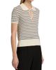 Frame Women's The Keyhole Striped Cotton-Blend Polo Shirt - 4