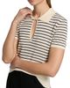 Frame Women's The Keyhole Striped Cotton-Blend Polo Shirt - 6
