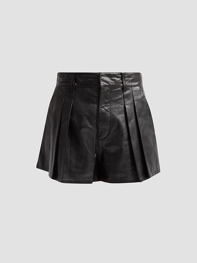 FRAME Women's The Leather Structural Shorts