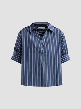 FRAME Women's The Popover Striped Cotton Top