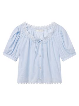 FRAME Women's The Serene Striped Cotton Top