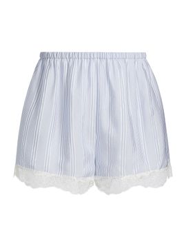 FRAME Women's The Stripe Silk Lace-Trim Shorts