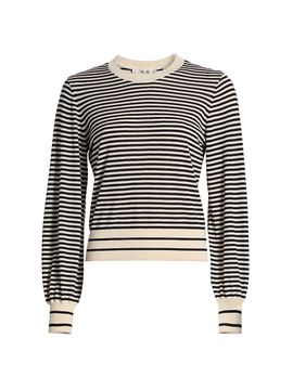 FRAME Women's The Striped Cotton-Blend Sweater