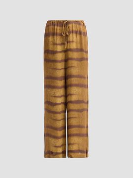 FRAME Women's Tiger-Striped Silk Lounge Pants