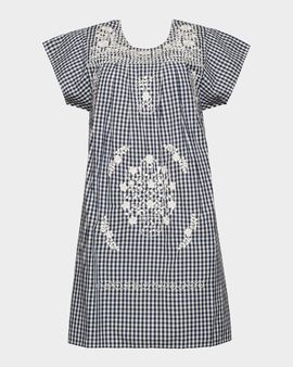Frances Valentine Camila Embroidered Gingham Cotton Mini Dress