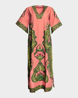 Frances Valentine Delightful Embroidered Floral-Print Midi Dress