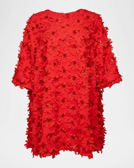 Frances Valentine Edie Daisy Appliqué Mini Dress