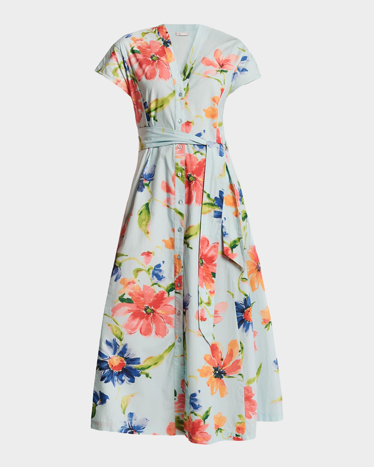 Frances Valentine Eve Floral-Print Cotton Midi Dress