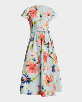 Frances Valentine Eve Floral-Print Cotton Midi Dress
