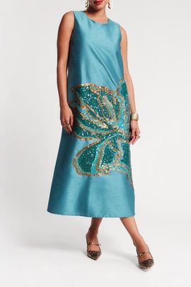Frances Valentine Frances Valentine Alice Midi Dress Fringed Tulip