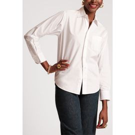 Frances Valentine Frances Valentine Perfect White Button Down Cotton Poplin 