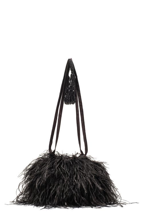 Frances Valentine Frances Valentine Pouf Faux Feather Satin Bag