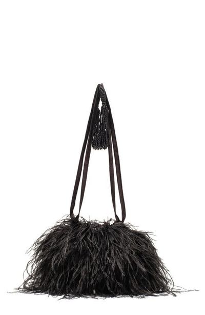 Frances Valentine Frances Valentine Pouf Faux Feather Satin Bag