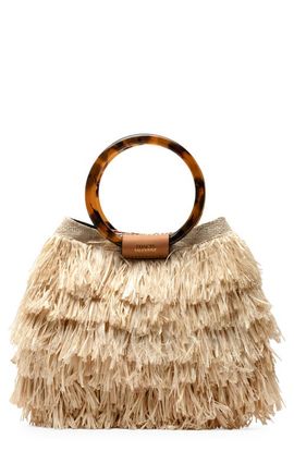 Frances Valentine Frances Valentine Shaggy Tiered Raffia Fringe Tote