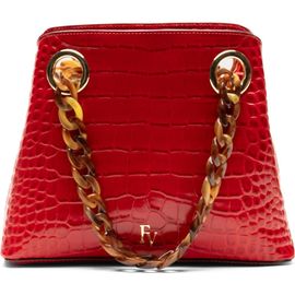 Frances Valentine Frances Valentine Skip Croc Embossed Leather Tote