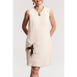 Frances Valentine Frances Valentine Twiggy Fringe Dress Fish Boucle