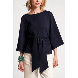 Frances Valentine Frances Valentine Whitney Wrap Top Solid Viscose Blend Viscose Blend