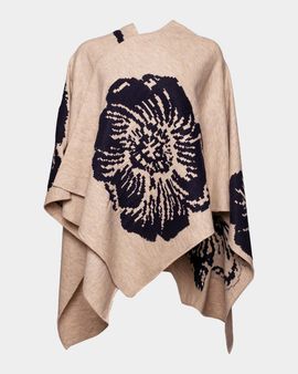 Frances Valentine Ginny Handkerchief-Hem Floral Knit Wrap