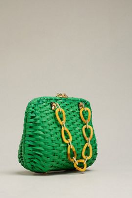 Frances Valentine Hen Wicker Basket Clutch