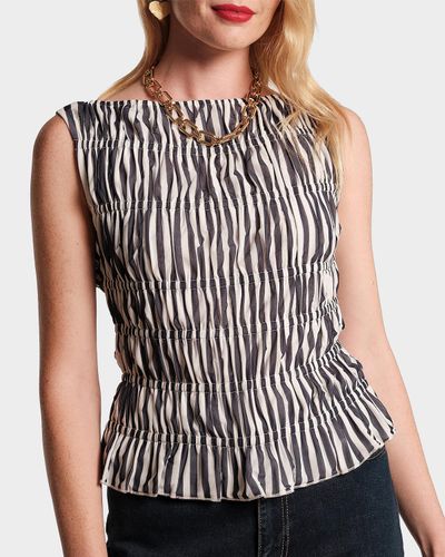 Frances Valentine Jane Striped Smocked Top