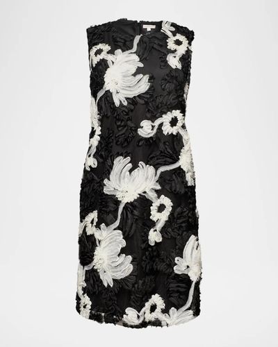 Frances Valentine Lily Floral-Embroidered Mini Shift Dress