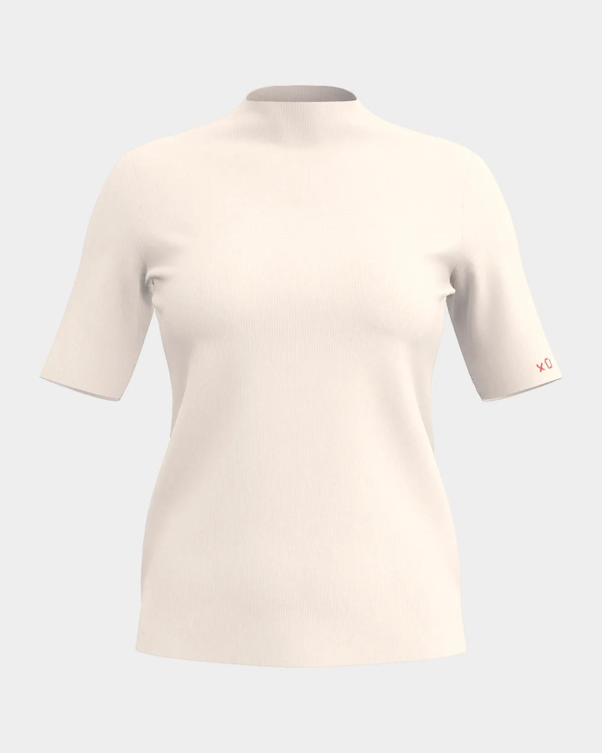 Frances Valentine Marie Mock-Neck Cotton Knit Sweater
