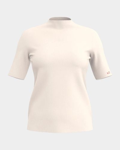 Frances Valentine Marie Mock-Neck Cotton Knit Sweater