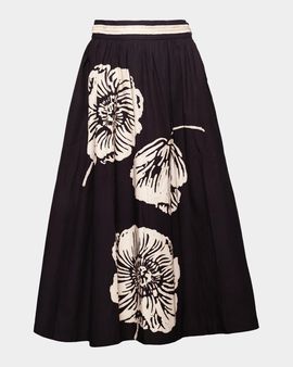 Frances Valentine Phoebe Floral-Print Cotton Poplin Midi Skirt