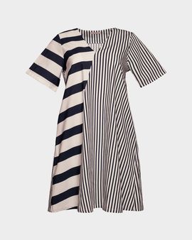 Frances Valentine Schooner Mixed Stripe Cotton Dress