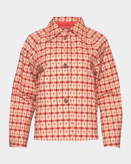 Frances Valentine Spiffy Check-Print Short Trench Coat