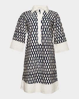 Frances Valentine Tracey Loop-Print Cotton Mini Dress