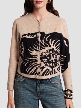 Frances Valentine Women's Darling Floral Merino Wool Cardigan