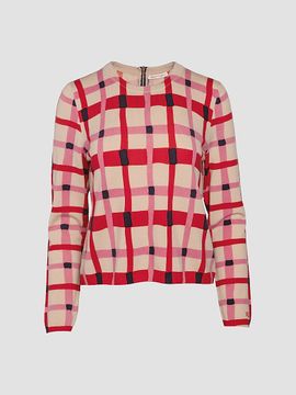 Frances Valentine Women's Honey Plaid Wool Sweater
