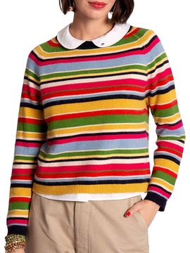 Frances Valentine Women's James Striped Cotton-Cashmere Sweater