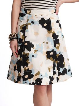 Frances Valentine Women's Marta Floral-Graphic Cotton Knee-Length Skirt