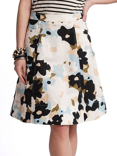Frances Valentine Women's Marta Floral-Graphic Cotton Knee-Length Skirt