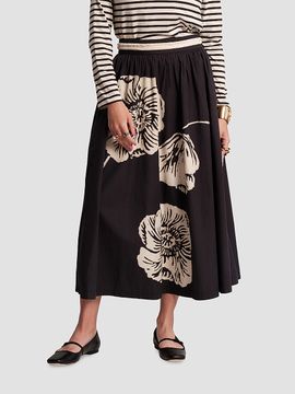 Frances Valentine Women's Phoebe Floral Cotton Midi Skirt