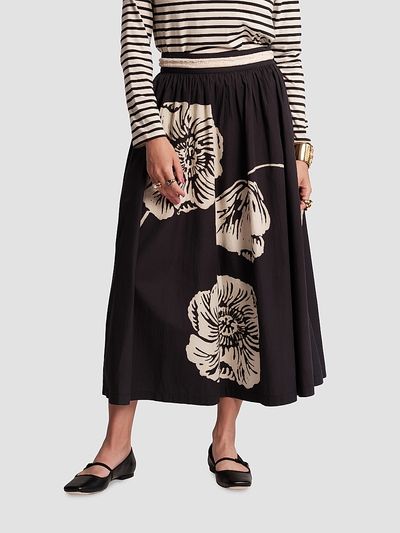 Frances Valentine Women's Phoebe Floral Cotton Midi Skirt