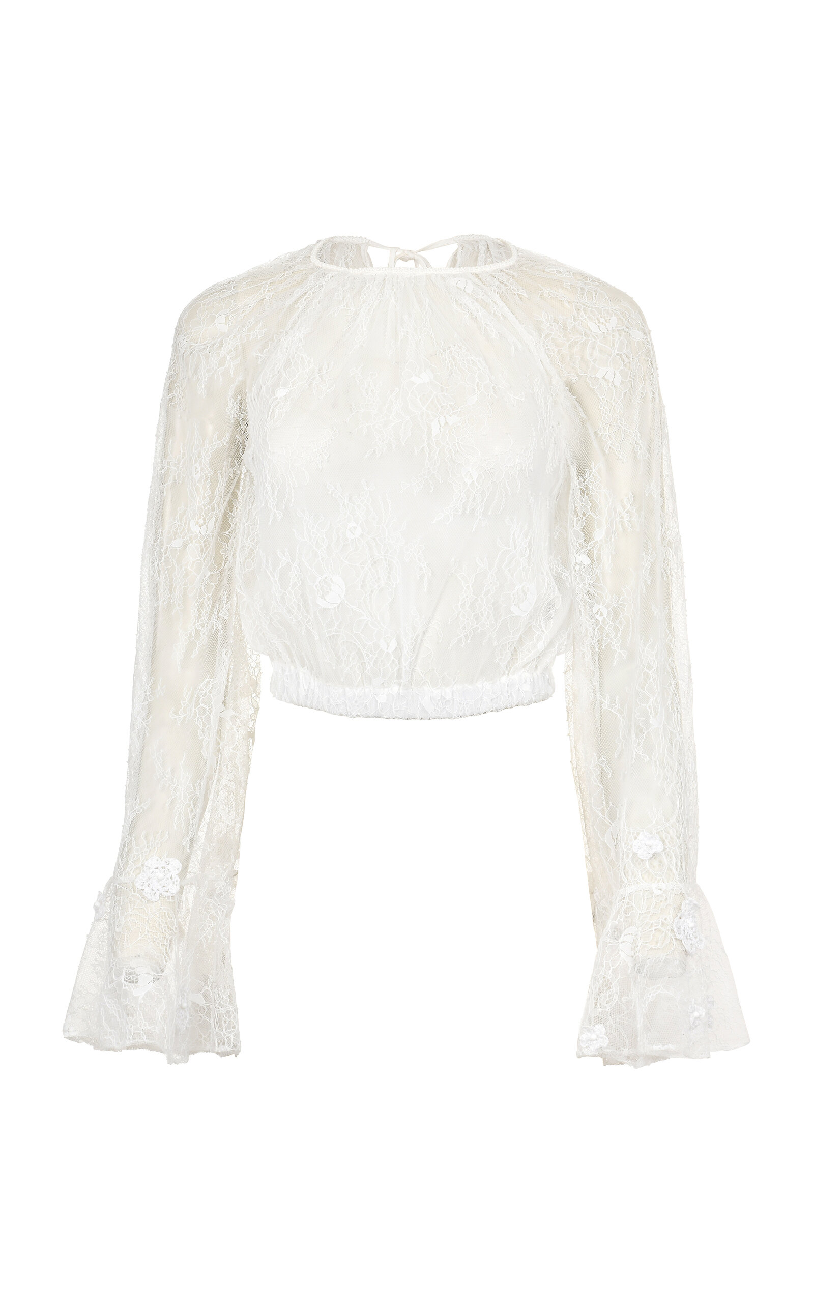 Francesca Miranda Francesca Miranda Alba Sheer Lace Top White